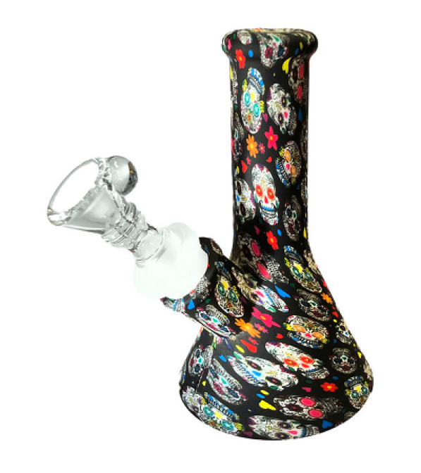 Silicone Bong Mexican Skulls Black